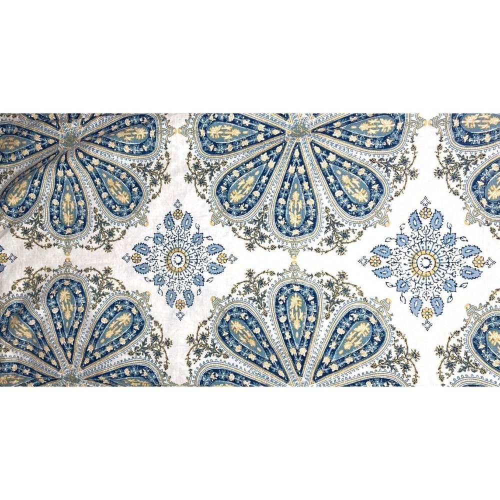 Ralph Lauren Blue Medallion Paisley King Set Cotton Pillowcase Shams